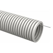 Труба гофрированная ПВХ d32мм с протяжкой сер. (уп.25м) TOKOV ELECTRIC TKE-TG/P-32-C06/25