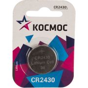 Элемент питания литиевый CR2430 1хBL (блист.1шт) КОСМОС KOCR24301BL