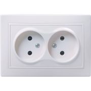 Розетка 2-м СП Кварта 10А IP20 без заземл. без защ. шторок бел. GENERICA ERK23-K01-10-DM