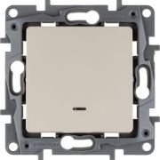 Выключатель 1-кл. СП Etika 10А IP20 250В 10AX с подсветкой/индикацией безвинтов. зажимы механизм сл. кость IEK 672303