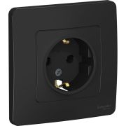 Розетка 1-м СП Blanca 16А IP20 250В с заземл. без защ. шторок антрацит SE BLNRS001016
