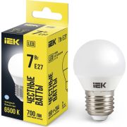Лампа светодиодная G45 7Вт шар 6500К E27 230В IEK LLE-G45-7-230-65-E27