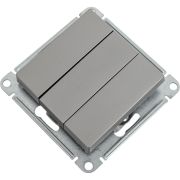 Выключатель 3-кл. СП AtlasDesign 10А IP20 (сх. 1+1+1) 10AX механизм сталь SE ATN000931