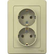 Розетка 2-м СП Blanca 16А IP20 250В с заземл. без защ. шторок беж. SE BLNRS001027