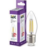 Лампа светодиодная филаментная 360° 7Вт C35 свеча прозрачная 4000К нейтр. бел. E27 230В IEK LLF-C35-7-230-40-E27-CL