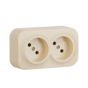 Розетка 2-м ОП Quteo 16А IP20 250В 2х2P без заземл. без защ. шторок сл. кость IEK 782261