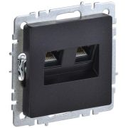 Розетка компьютерная двойн. СП RJ45 кат.5E BRITE РК10-2-БрЧ механизм черн. IEK BR-K20-1-K02