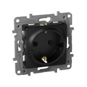 Розетка 1-м СП Etika 16А IP20 250В 2P+E с заземл. немецк. стандарт винтов. клеммы механизм антрацит IEK 672621
