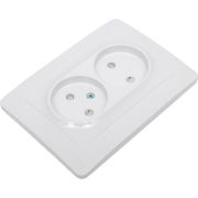 Розетка 2-м СП Blanca 16А IP20 250В без заземл. защ. шторки бел. SE BLNRS000121