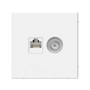 Розетка компьютерная + телевизионная 2-м СП ArtGallery RJ45 кат.5E + TV механизм бел. SE GAL000189