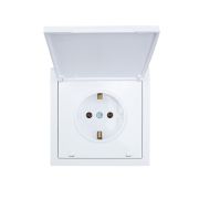 Розетка 1-мест. с/з с крышкой СП ZIMA 16А ПБТ безвинт. зажим бел. LEZARD 704-0288-123BQC