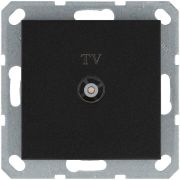 Розетка телевизионная проходная TV Ф9.5мм механизм антрацит Jasmart G6002B